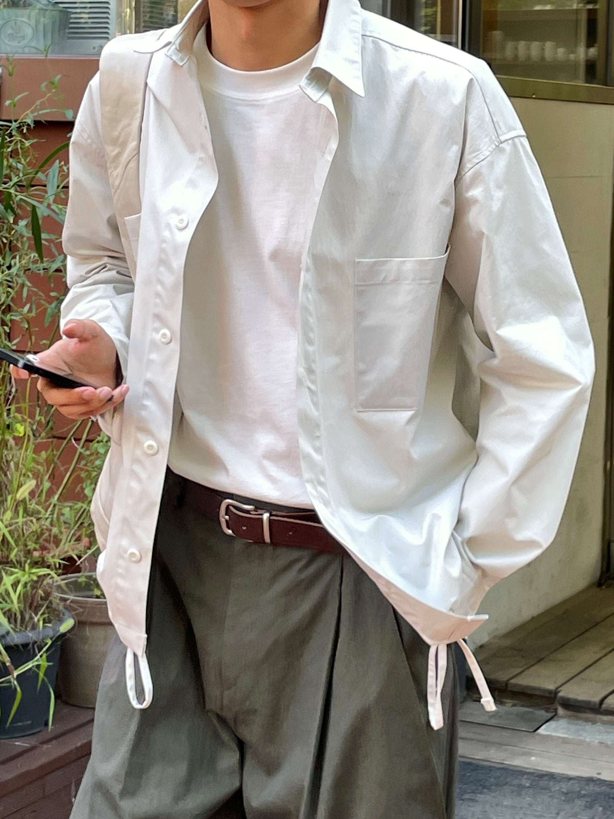 Webbing two-pocket shirt jacket