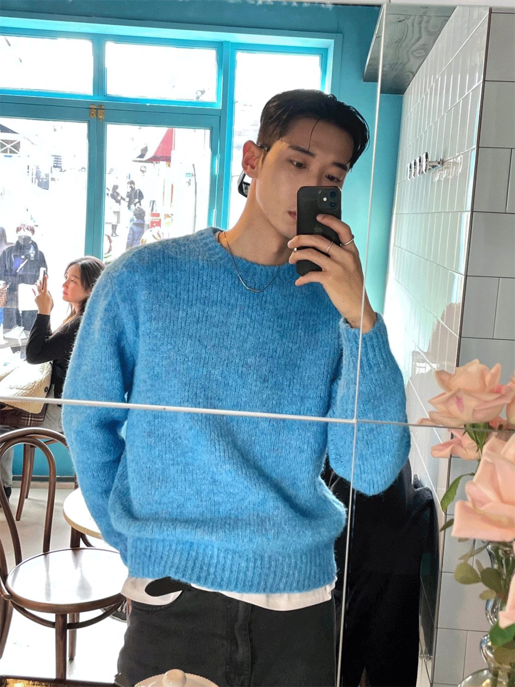 Recycle wool round knit