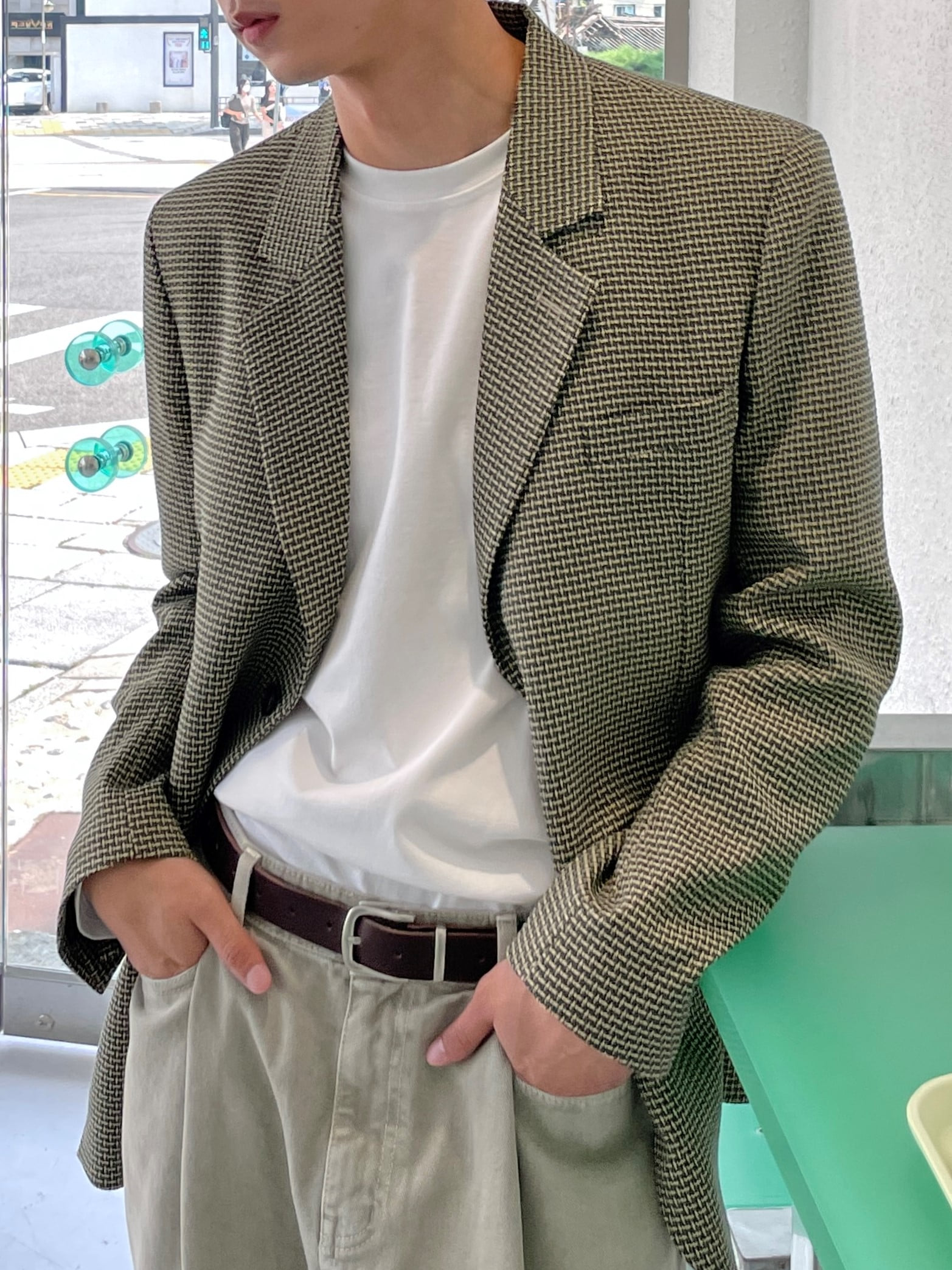 Tweed two-button blazer